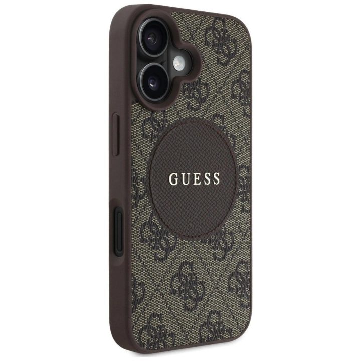Telefono dėklas su MagSafe rudas Guess 4G logotipu