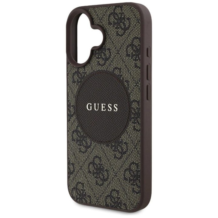 Telefono dėklas su MagSafe rudas Guess 4G logotipu
