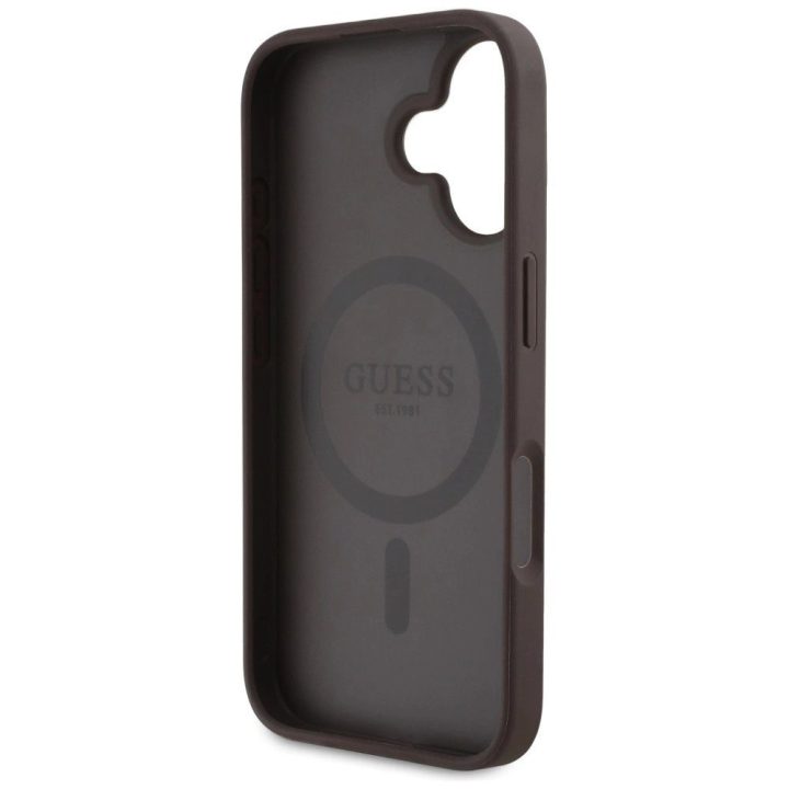 Telefono dėklas su MagSafe rudas Guess 4G logotipu