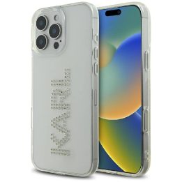 Telefono dėklas Karl Lagerfeld skaidrus su kristalais iPhone 16 Pro