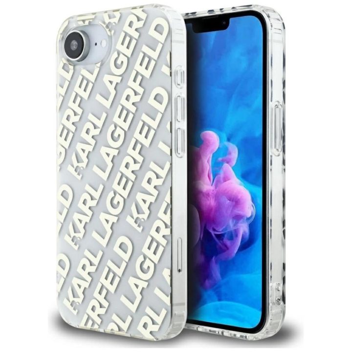 Telefono dėklas iPhone 16, auksinis, Karl Lagerfeld