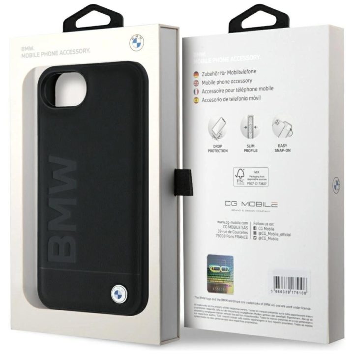 iPhone 16e odinis juodos spalvos BMW dėklas