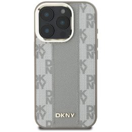 iPhone 16 Pro dėklas DKNY smėlio spalvos languotas