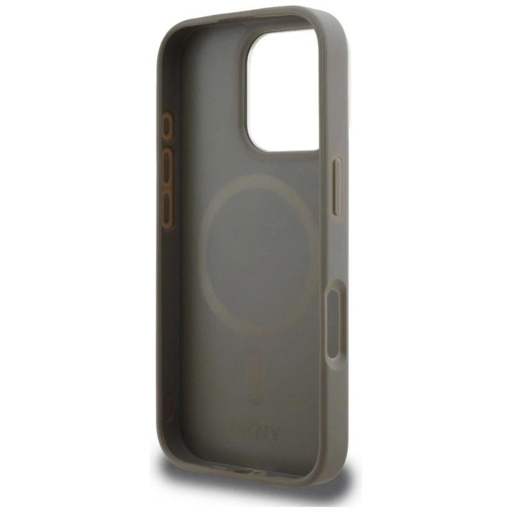 iPhone 16 Pro dėklas DKNY smėlio spalvos languotas