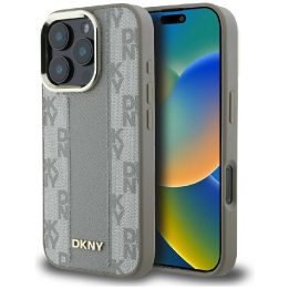 Telefono dėklas iPhone 16 Pro Max, smėlio spalvos, languotas