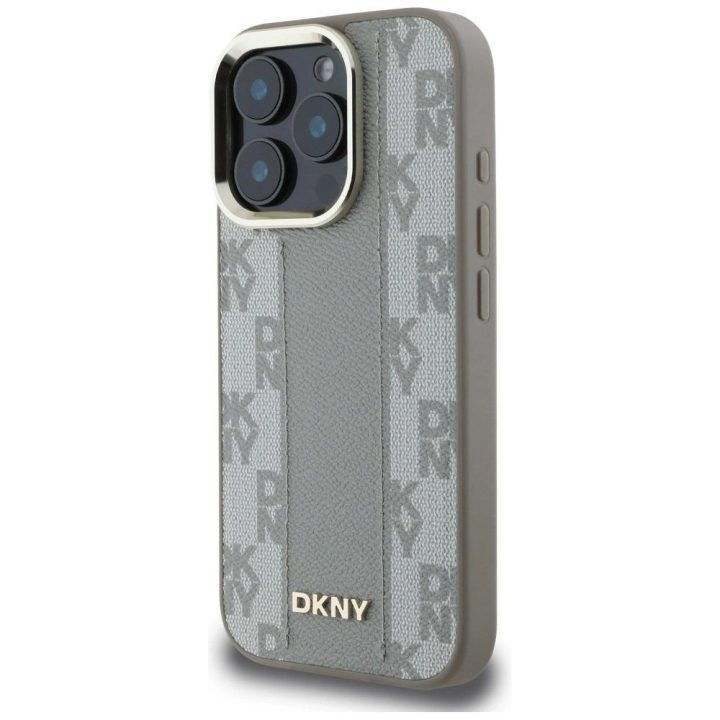 Telefono dėklas iPhone 16 Pro Max, smėlio spalvos, languotas