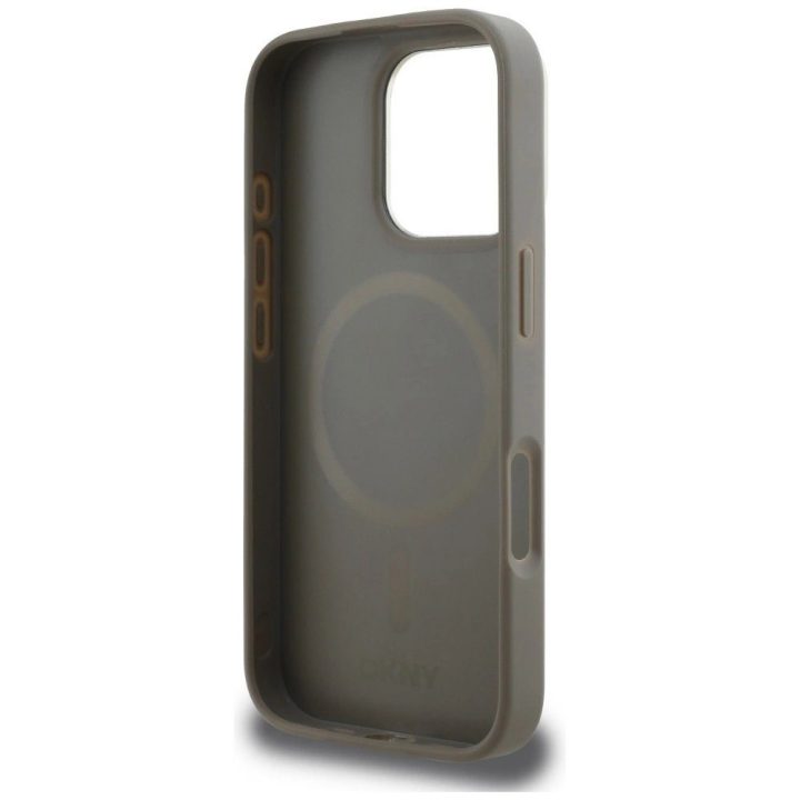 Telefono dėklas iPhone 16 Pro Max, smėlio spalvos, languotas
