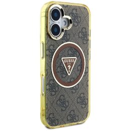 iPhone 16 dėklas Guess rudas su blizgučiais ir MagSafe