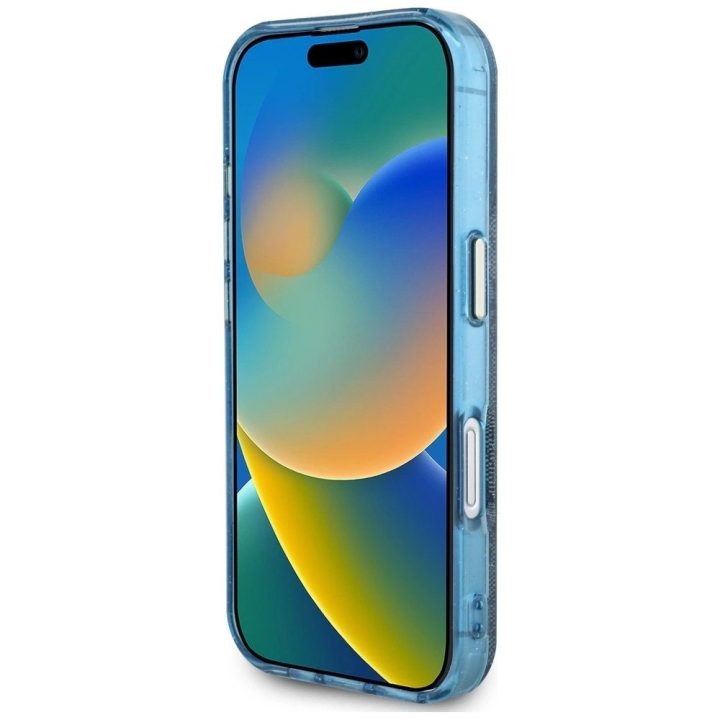 Telefono dėklas iPhone 16, mėlynas, blizgus su MagSafe