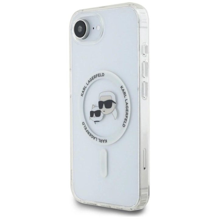 iPhone dėklas su Karl Lagerfeld ir Choupette dizainu, baltas