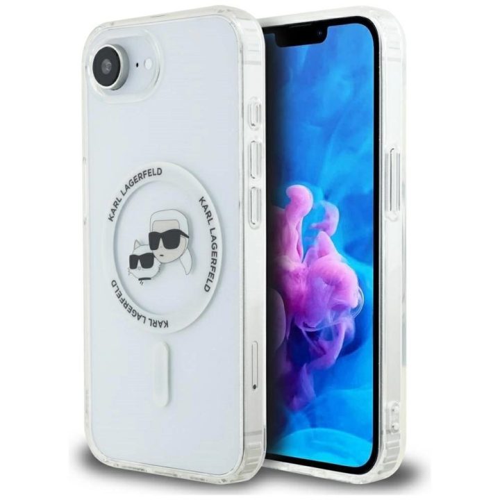 iPhone dėklas su Karl Lagerfeld ir Choupette dizainu, baltas