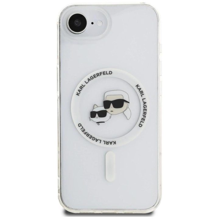 iPhone dėklas su Karl Lagerfeld ir Choupette dizainu, baltas