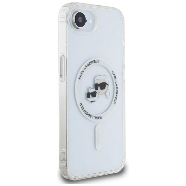 iPhone dėklas su Karl Lagerfeld ir Choupette dizainu, baltas