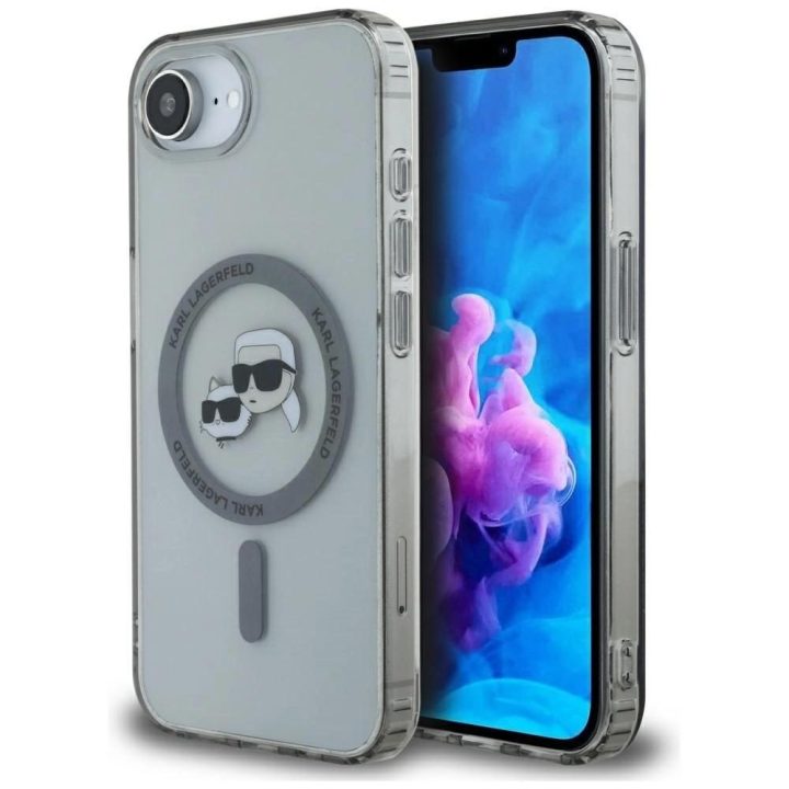 iPhone dėklas su Karl Lagerfeld ir Choupette dizainu, juodas