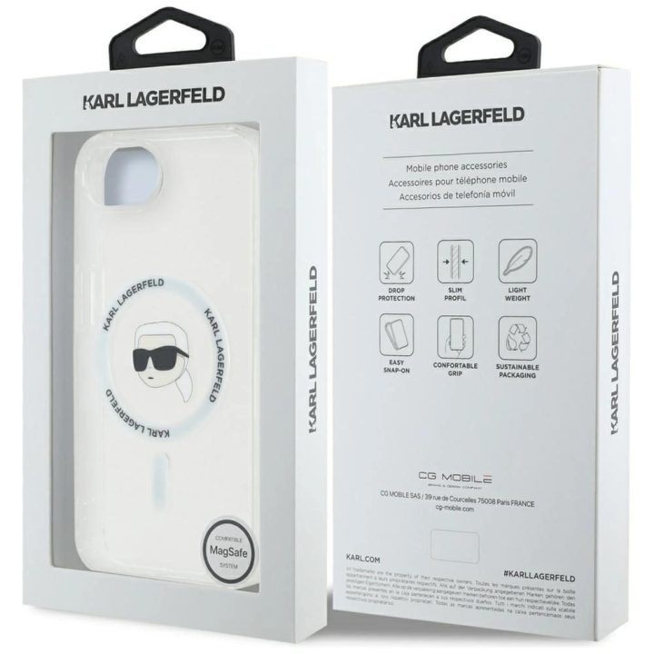 Telefono dėklas Karl Lagerfeld baltas su MagSafe