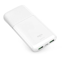 Išorinė baterija 10000 mAh balta su USB-C ir USB-A