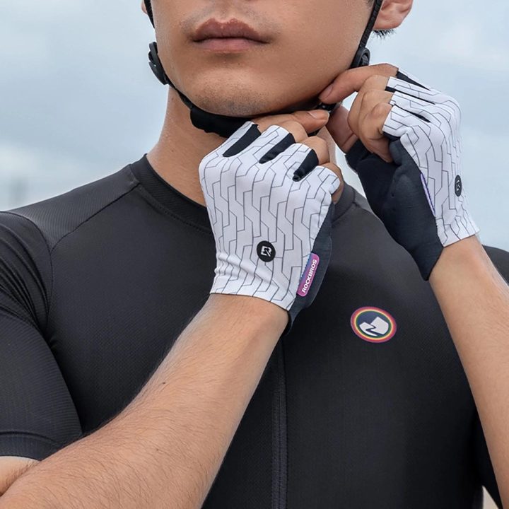 Dviračių pirštinės MTB juodos ir baltos spalvos XL