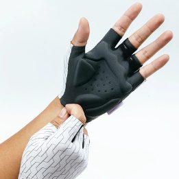 Dviračių pirštinės MTB baltos ir juodos spalvos