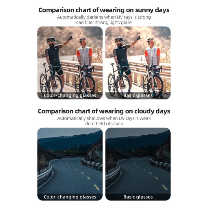 Dviračių akiniai su UV apsauga ir fotohrominiais lęšiais