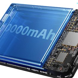 Pilkas 10000 mAh MagSafe išorinis akumuliatorius su stovu