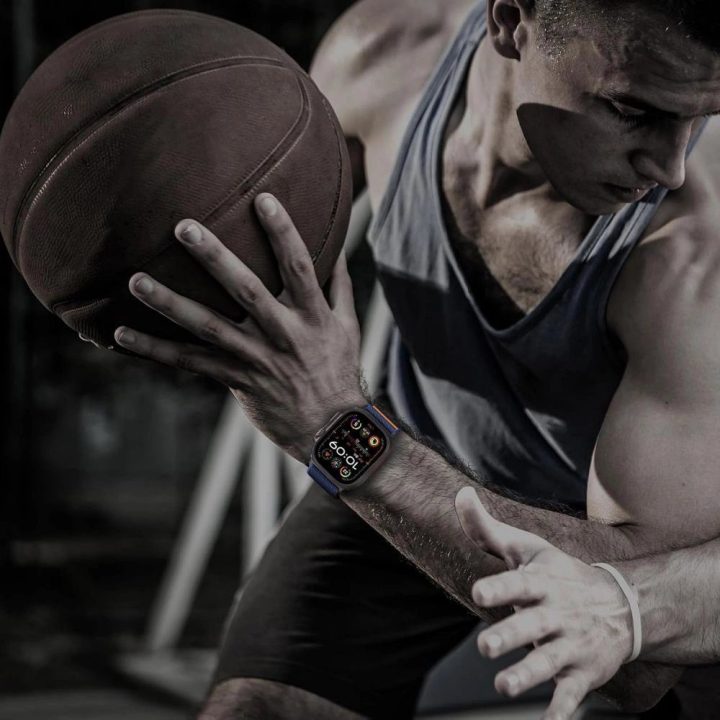 Tamsiai mėlynas nailoninis dirželis Apple Watch laikrodžiui