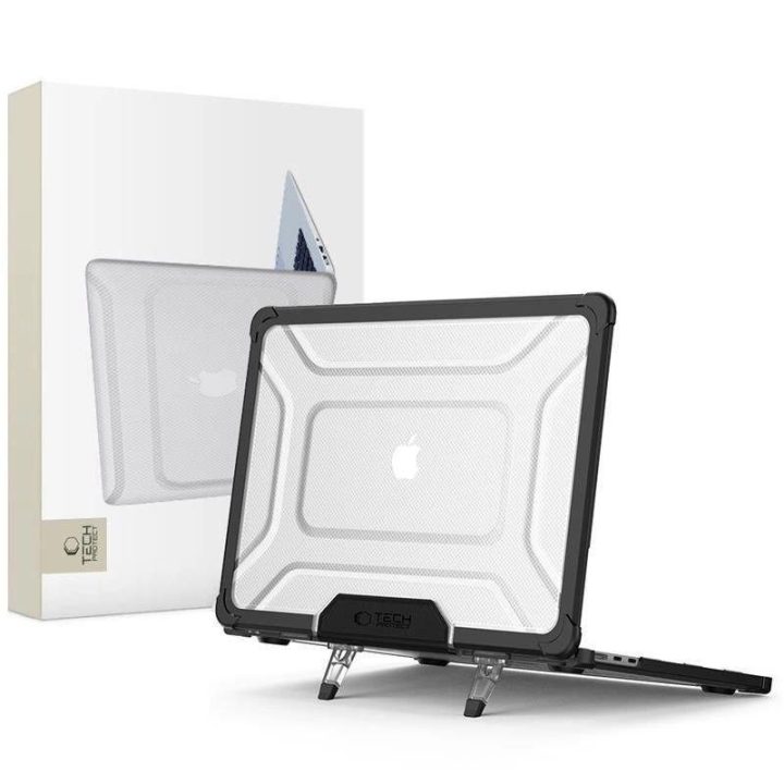 Permatomas ir juodas apsauginis dėklas MacBook Air 13 2023–2025