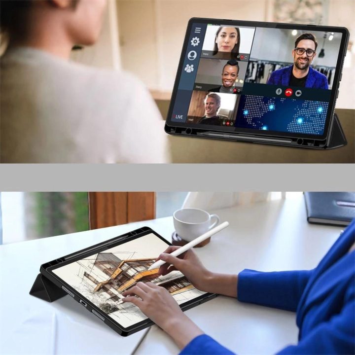 Juodas apsauginis pieštuko dėklas Lenovo Idea Tab Pro 12.7 planšetei