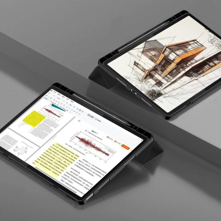 Juodas apsauginis pieštuko dėklas Lenovo Idea Tab Pro 12.7 planšetei