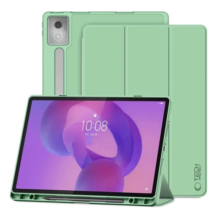 Žalias apsauginis dėklas su laikikliu Lenovo Idea Tab Pro 12.7 planšetei