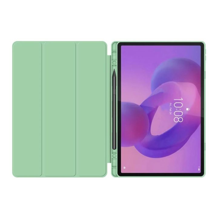 Žalias apsauginis dėklas su laikikliu Lenovo Idea Tab Pro 12.7 planšetei