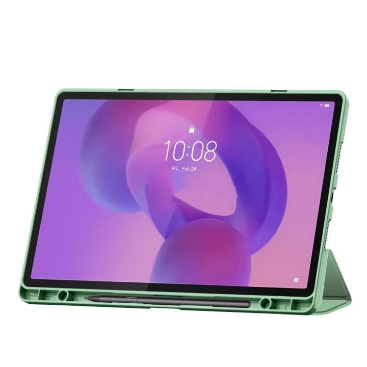 Žalias apsauginis dėklas su laikikliu Lenovo Idea Tab Pro 12.7 planšetei