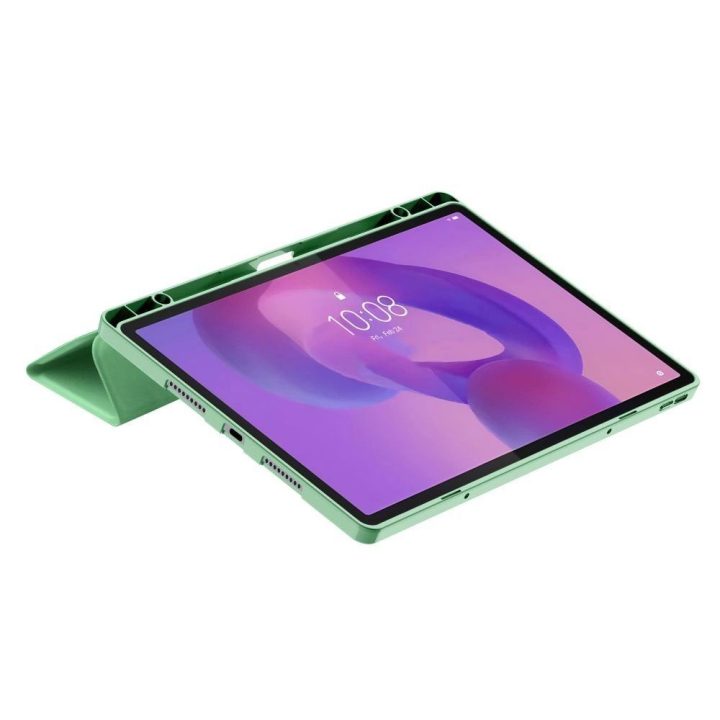 Žalias apsauginis dėklas su laikikliu Lenovo Idea Tab Pro 12.7 planšetei
