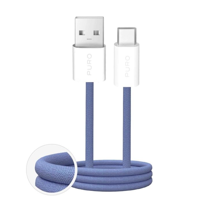 Mėlynas 1,5 m USB-A į USB-C pynimo laidas 10 W galios