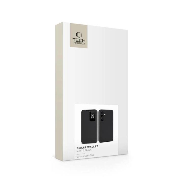 Matinis juodas Smart Wallet dėklas Samsung Galaxy S25+ telefonui