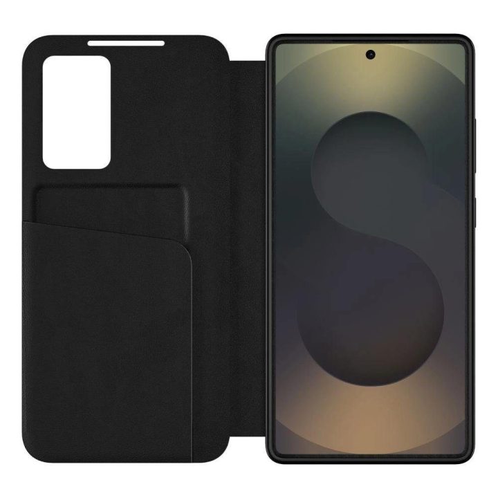 Matinis juodas Smart Wallet dėklas Samsung Galaxy S25+ telefonui