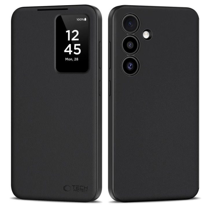 Matinis juodas Smart Wallet dėklas Samsung Galaxy S25+ telefonui