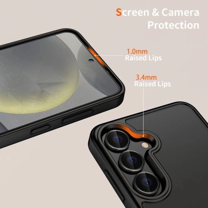 Matinis juodas Samsung Galaxy S25 Edge“ telefono dėklas