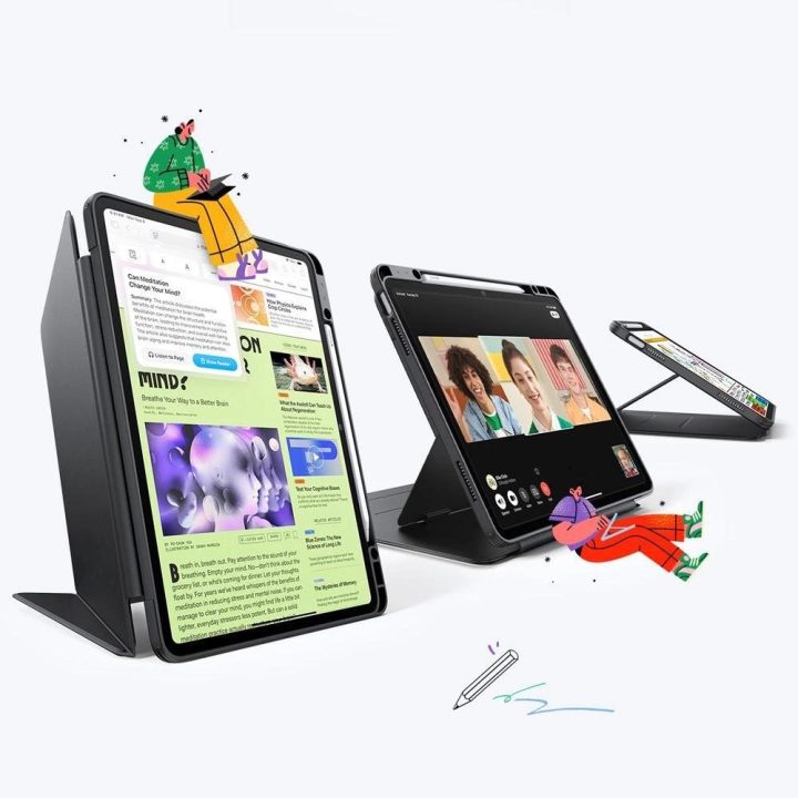 Juodas apsauginis dėklas iPad Air 13 planšetei (2024–2025)