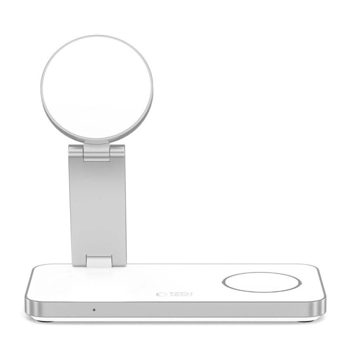 Baltas 3 in 1 belaidis MagSafe įkroviklis su USB-C laidu