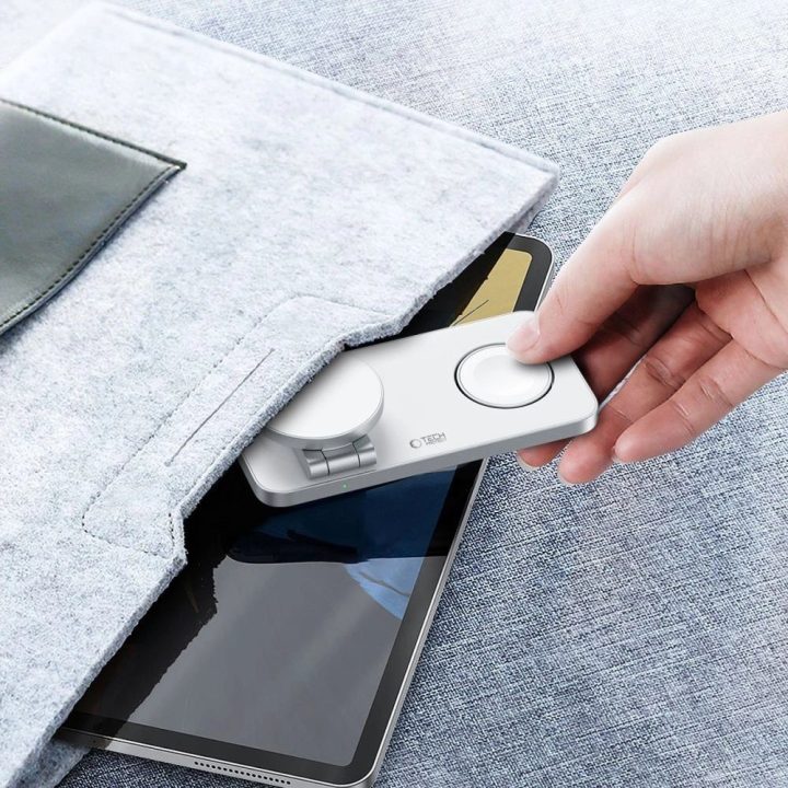 Baltas 3 in 1 belaidis MagSafe įkroviklis su USB-C laidu