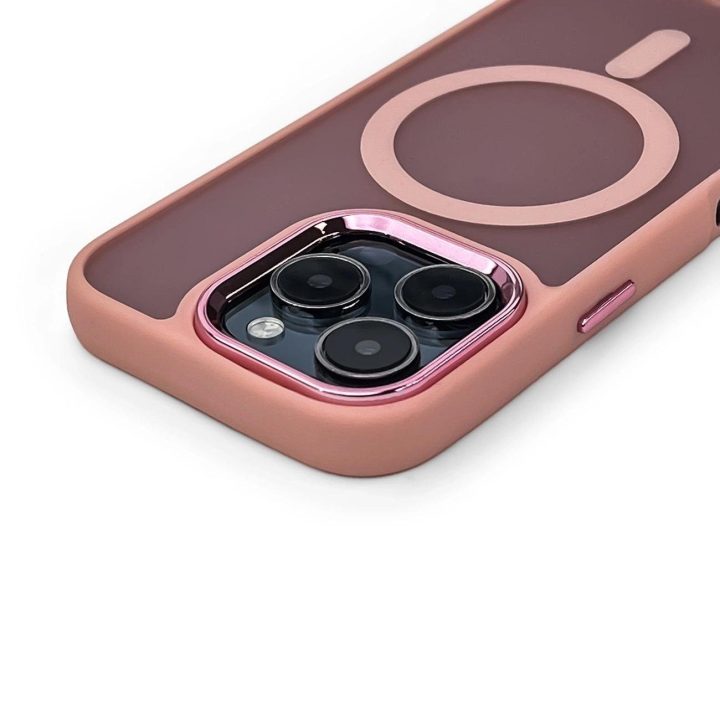 Rožinis stilingas iPhone 16“ dėklas su MagSafe funkcija