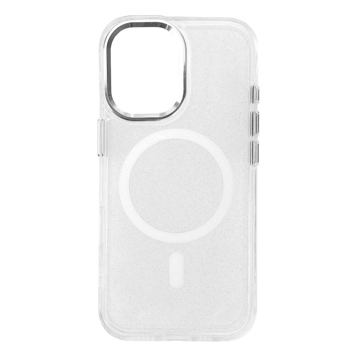 Balta blizgi dėklas su MagSafe Samsung Galaxy A36 5G telefonui