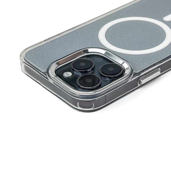 Balta blizgi dėklas su MagSafe Samsung Galaxy A36 5G telefonui