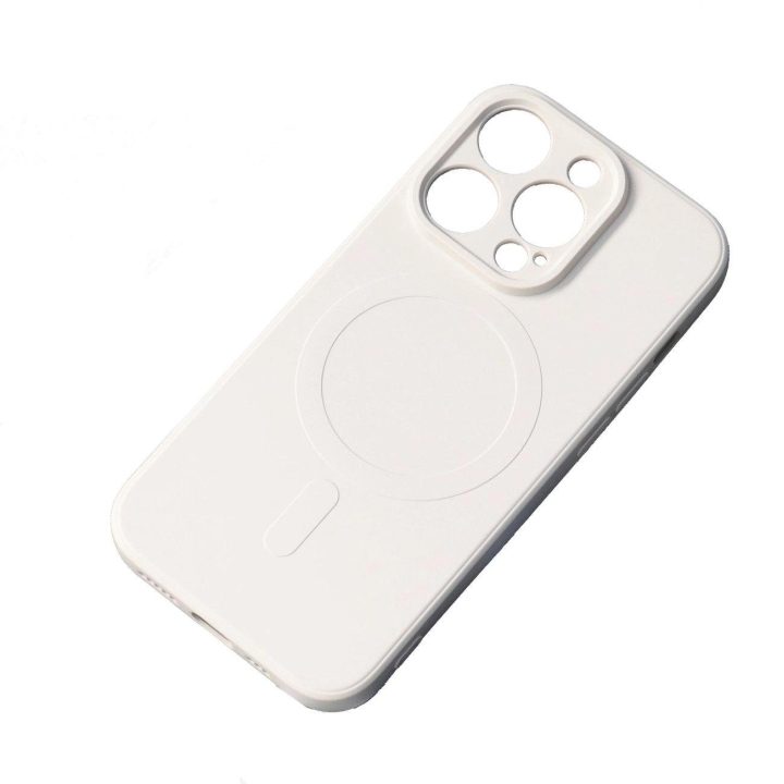 Smėlio spalvos silikoninis dėklas su MagSafe Samsung A36 5G telefonui