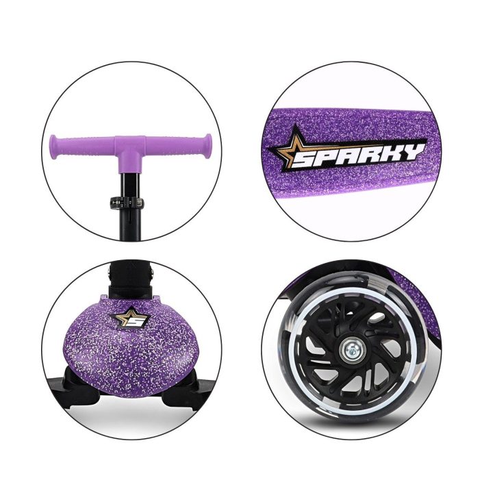 Vaikiškas paspirtukas Sparky violetinės spalvos