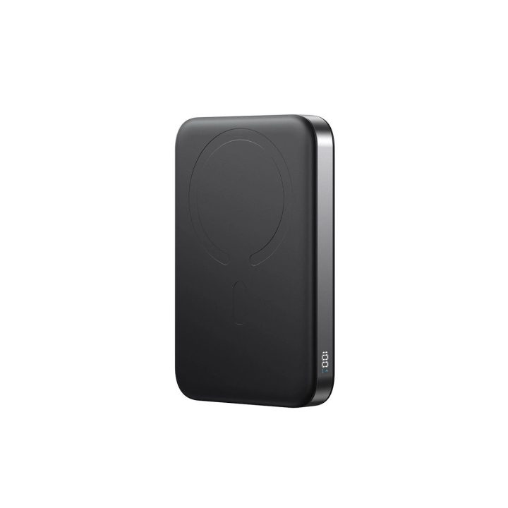 Išorinė baterija juoda, 10000 mAh, su MagSafe ir žiediniu stovu