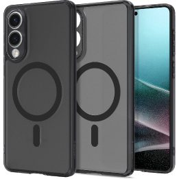 Telefono dėklas Samsung Galaxy S25 Edge, juodas permatomas