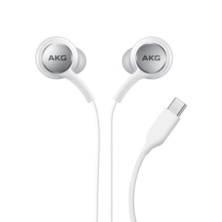Laidinės baltos USB-C ausinės Samsung su Hi-Fi garsu