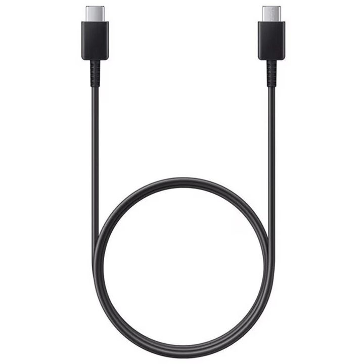 USB-C – USB-C juodas 1 m įkrovimo laidas, 3 A srovė