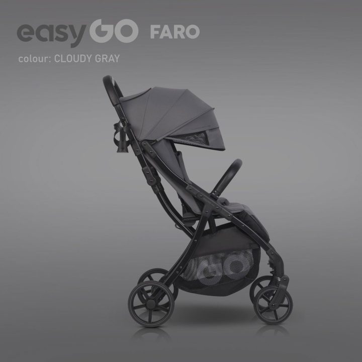 Vaikiškas vežimėlis pilkos spalvos EASY GO FARO